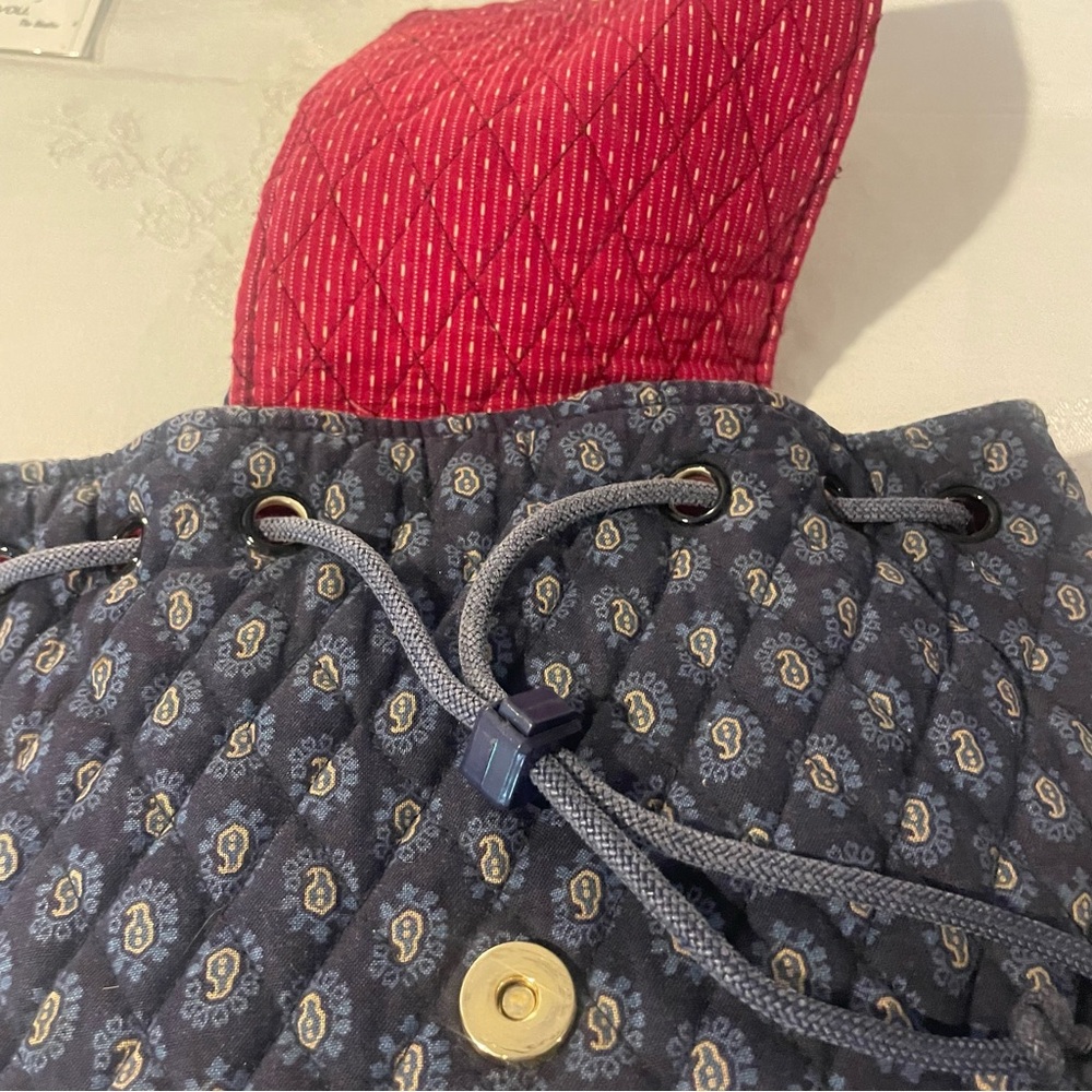 Vera Bradley Navy and Red Patterned Tote - Picture 2 of 6